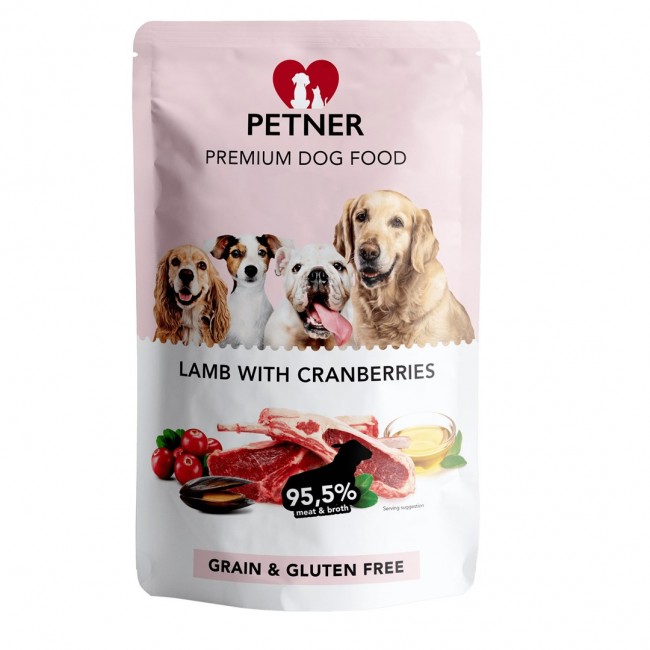 PETNER Lamb with cranberries - wet dog food - 500g PETNER Lamb with cranberries - wet dog food - 500g