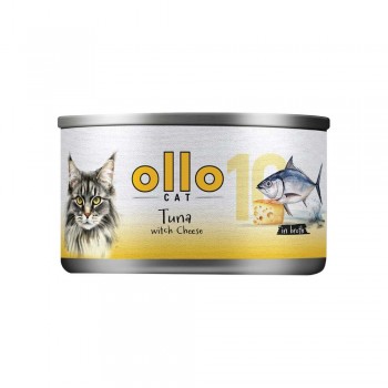 OLLO Cat nr 10 Tuna & Cheese in broth - wet cat food - 70g
