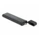 DeLOCK External USB Type-C Combo Enclosure for M.2 NVMe PCIe or SATA SSD - tool free
