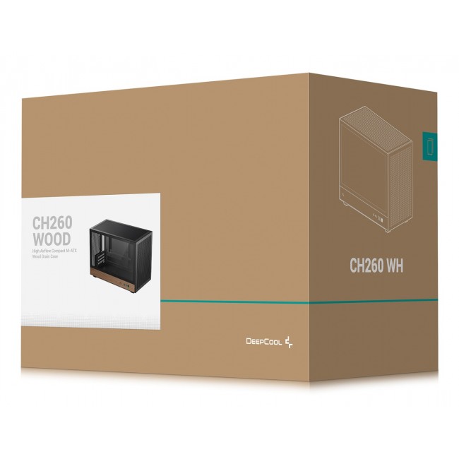DeepCool CH260 WOOD Micro Tower Black, Wood