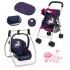 PROMO Bayer Doll's stroller navy blue with unicorn with accessories 21554AB