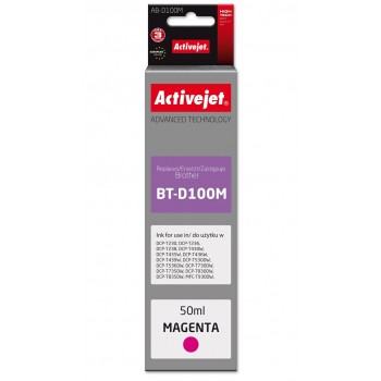 Activejet AB-D100M Ink cartridge for Brother printers, replacement for Brother BT-D100M Supreme 50 ml magenta