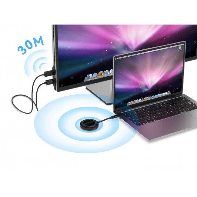 Conceptronic ATHERIC01B Wireless USB-C to HDMI Display Kit 1080P