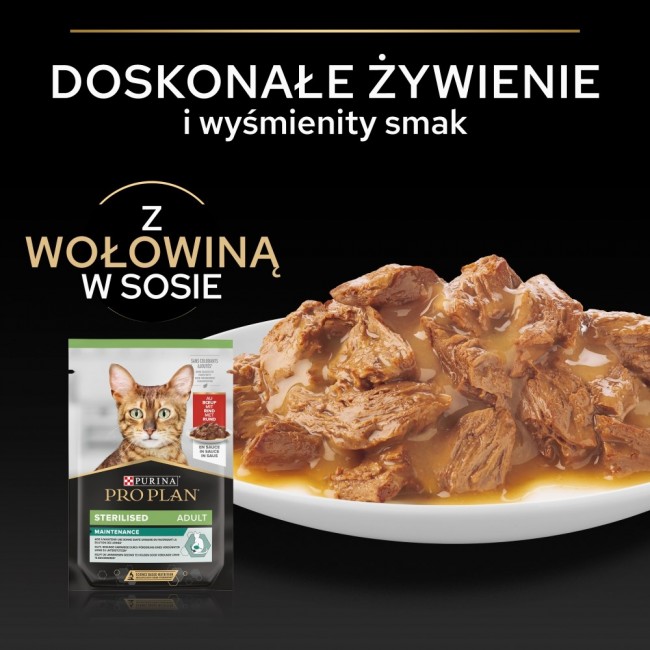 PURINA Pro Plan Adult Sterilised Maintenance Beef in gravy - wet cat food - 85g
