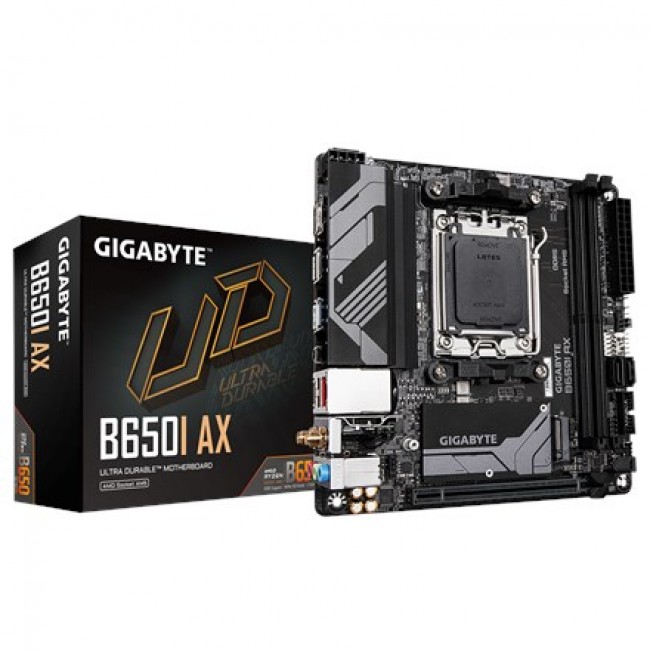 Gigabyte B650I AX 1.0 Processor family AMD Processor socket AM5 DDR5 DIMM Supported hard disk drive interfaces SATA, M.2 Number of SATA connectors 2 Gigabyte B650I AX 1.0 Processor family AMD Processor socket AM5 DDR5 DIMM Supported hard disk drive interfaces SATA, M.2 Number of SATA connectors 2