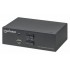 Manhattan DisplayPort 1.2 KVM Switch 2-Port, 4K@60Hz, USB-A/3.5mm Audio/Mic Connections, Cables included, Audio Support, Control 2x computers from one pc/mouse/screen, USB Powered, Black, Three Year Warranty