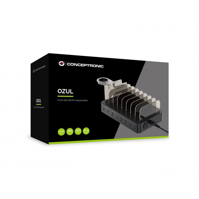Conceptronic OZUL 8-Port 75W USB PD Charging Station Conceptronic OZUL 8-Port 75W USB PD Charging Station