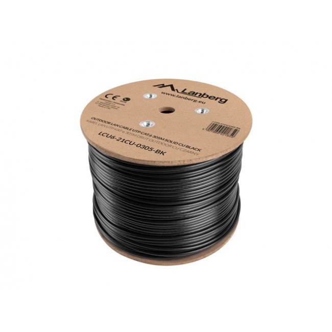 Lanberg LCU6-21CU-0305-BK networking cable Black 305 m Cat6 U/UTP (UTP) Lanberg LCU6-21CU-0305-BK networking cable Black 305 m Cat6 U/UTP (UTP)