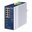 PLANET IP30 Industrial L2/L4 8-Port Managed L2/L4 Gigabit Ethernet (10/100/1000) Aluminium, Blue