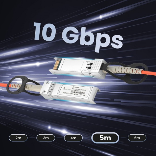 Extralink SFP+ AOC Cable AOC SFP+ 10Gbps, 5m