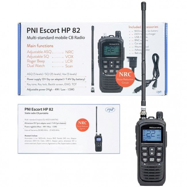 PNI Escort HP82 Handheld CB Car Radio 1800 mAh USB-C Black PNI Escort HP82 Handheld CB Car Radio 1800 mAh USB-C Black