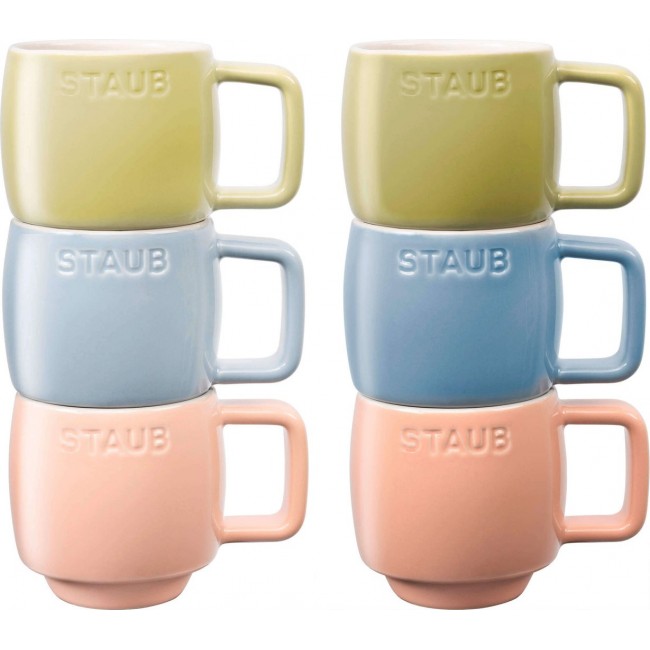 STAUB Set of 6 Ceramic Mugs - Multicolor, 100 ml STAUB Set of 6 Ceramic Mugs - Multicolor, 100 ml