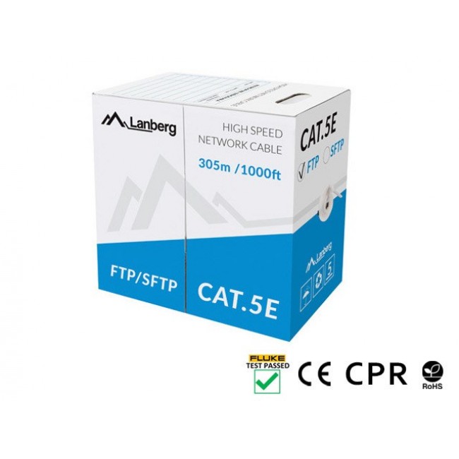 LANBERG CABLE FTP CAT.5E 305M CU WIRE GREY