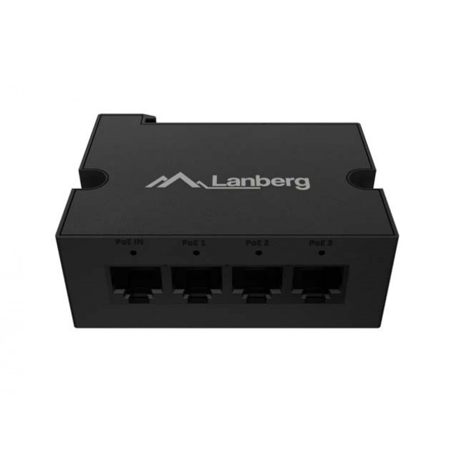 LANBERG DIN-FE4-AT-30W SWITCH 1XIN 3X OUT 100MB POE EXTENDER FAST ETHERNET DIN RAIL AT 30W