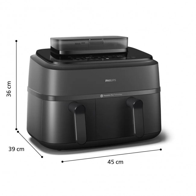Philips 5000 series NA550/00 fryer Double 9 L Stand-alone 2750 W Hot air fryer Black