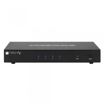 Techly IDATA DP-KVM4 KVM switch Rack mounting Black