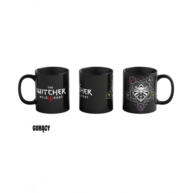 Mug Good Loot The Witcher 3 Art Heat Reveal - Witcher Signs 480 ml Black Mug Good Loot The Witcher 3 Art Heat Reveal - Witcher Signs 480 ml Black