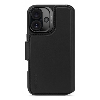 Leather case for iPhone 16, black