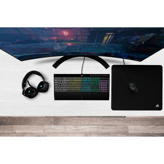 Corsair | Rubber Dome | K55 RGB PRO | Gaming keyboard | Gaming Keyboard | RGB LED light | US | Wired | Black