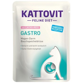 KATTOVIT Feline Diet Gastro Salmon with rice - wet cat food - 85g