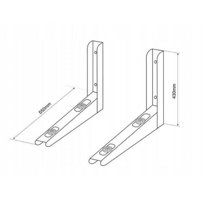 Air Conditioner Wall Mount to MACLEAN MC-624 Galvanized Steel Bracket up to 200 kg Ivory