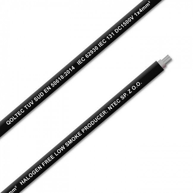 Qoltec 53851 Photovoltaic solar cable | 4mm | 100m | black Qoltec 53851 Photovoltaic solar cable | 4mm | 100m | black