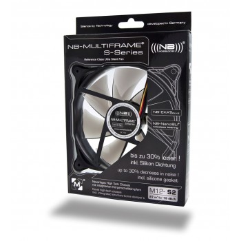 Noiseblocker M12-S2 computer cooling system Computer case Fan Black, Grey