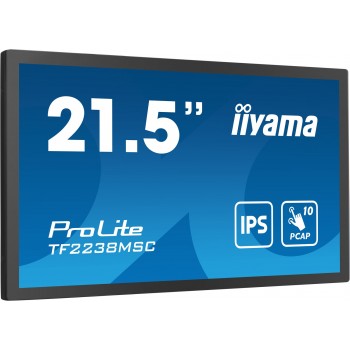 iiyama 21.5 10pt Optical Bonded PCAP Open Frame Touch monitor with IPS panel technology, edge-to-edge glass design, anti-fingerprint coating and metal housing