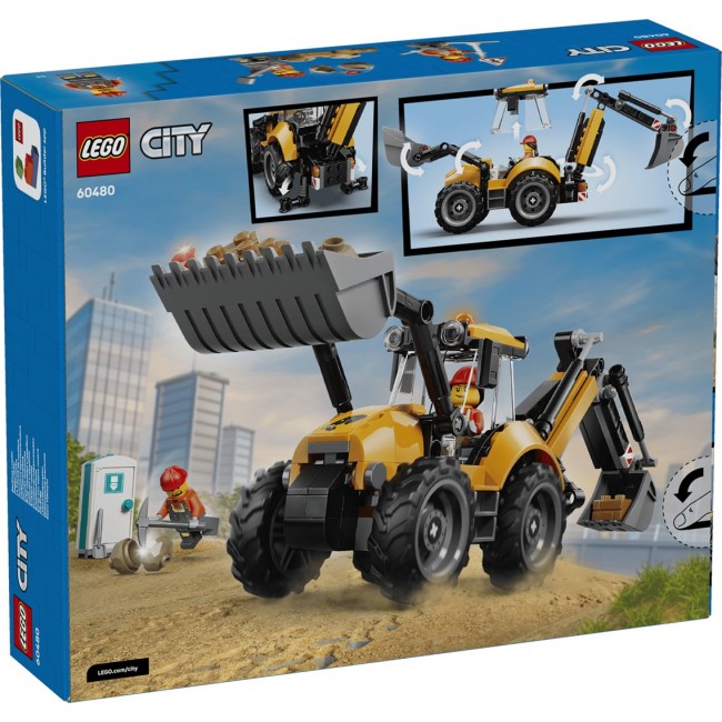 LEGO CITY 60480 Yellow Backhoe Loader