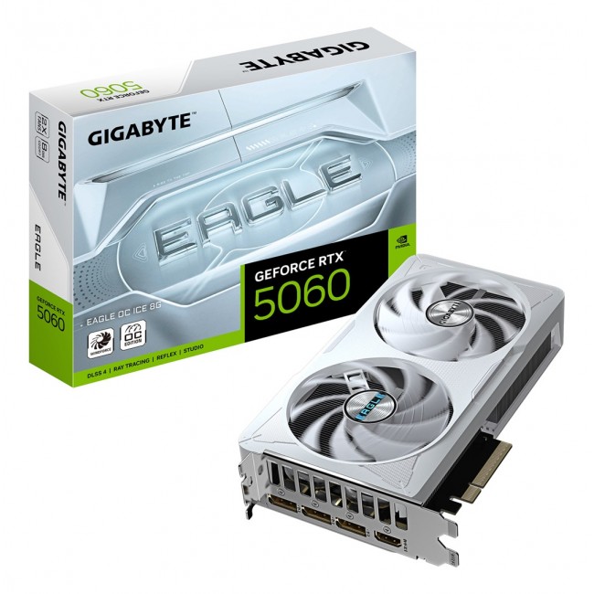 GIGABYTE GeForce RTX 5060 EAGLE OC ICE 8G Graphics Card - 8GB GDDR7 GIGABYTE GeForce RTX 5060 EAGLE OC ICE 8G Graphics Card - 8GB GDDR7