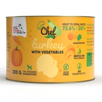 SYTA MICHA Chef Turkey with vegetables Mono - wet dog food - 200g