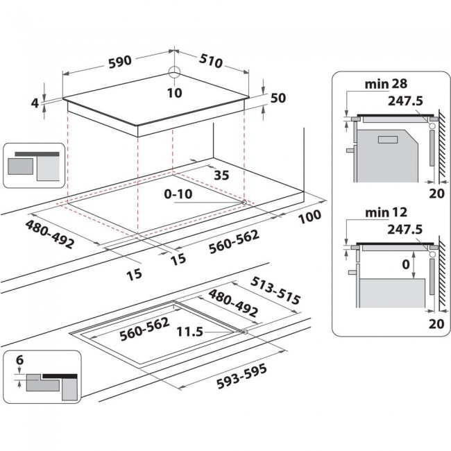 Whirlpool WF S7560NE BM Induction hob 7.4 kW, 4 zones, Black Whirlpool WF S7560NE BM Induction hob 7.4 kW, 4 zones, Black