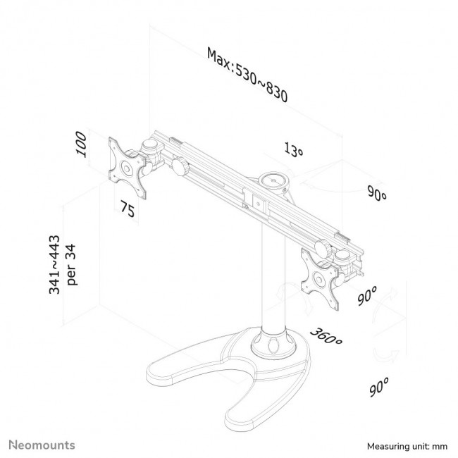 Neomounts FPMA-D700DD Monitor stand 19-30 Neomounts FPMA-D700DD Monitor stand 19-30