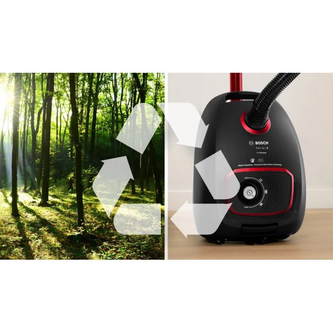 Bosch Serie 4 BGB41POW1 850 W black bagged vacuum cleaner
