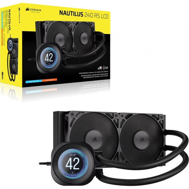 Corsair Nautilus 240 RS LCD Processor All-in-one liquid cooler 12 cm Black 1 pc(s) Corsair Nautilus 240 RS LCD Processor All-in-one liquid cooler 12 cm Black 1 pc(s)