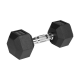 REBEL ACTIVE Rubber-coated cast iron dumbbells 2x9 kg