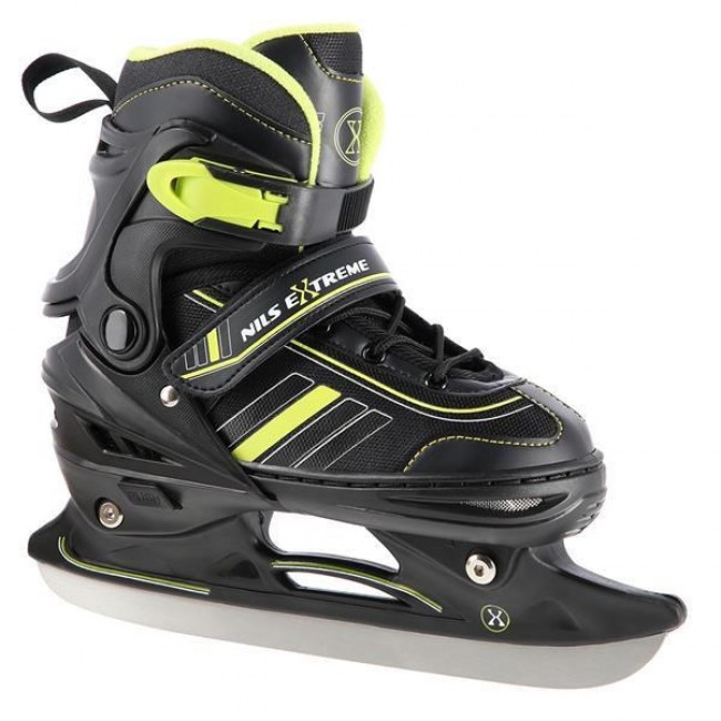NILS EXTREME NH18191 2IN1 INLINE SKATES BLACK/LIME SIZE. L (39-43) WITH INTERCHANGEABLE HOCKEY SKATES