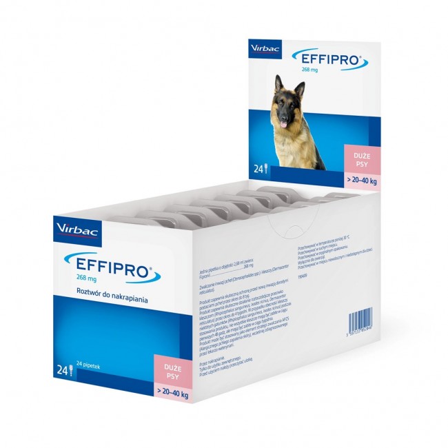 VIRBAC Effipro L (20-40 kg) - drops against fleas and ticks for dogs 24 pcs