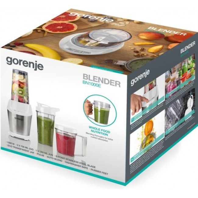 Gorenje BN1000E 0.75 L Tabletop blender 1000 W White Gorenje BN1000E 0.75 L Tabletop blender 1000 W White
