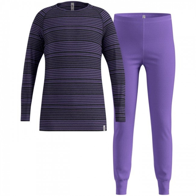 Thermal underwear - Odlo Set long ACTIVE WARM SET size 140 cm Black, Purple Thermal underwear - Odlo Set long ACTIVE WARM SET size 140 cm Black, Purple