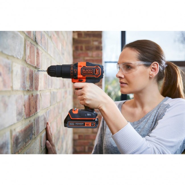 Black & Decker BDCHD18KB-QW drill Keyless Black, Orange