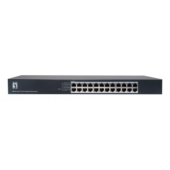 LevelOne GEU-2432 24-Port Gigabit Ethernet Switch, 4-Mode DIP Button, 19