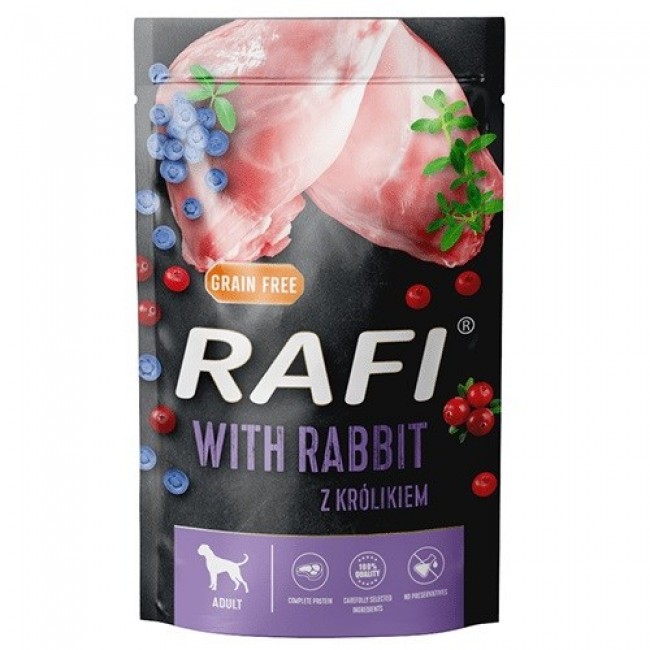 DOLINA NOTECI Rafi Rabbit, blueberry, cranberry - wet dog food - 500g