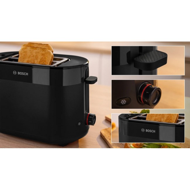 Bosch TAT2M123 toaster 2 slice(s) 950 W Black