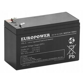 Akumulator AGM EUROPOWER serii EV 12V 8Ah/C10 ( ywotno 6-9 lat) T1