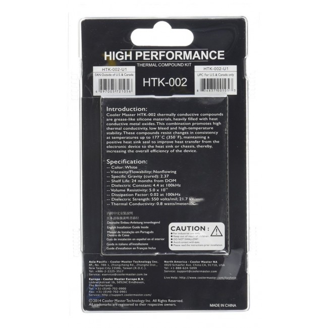 Cooler Master HTK-002 heat sink compound Thermal paste Cooler Master HTK-002 heat sink compound Thermal paste