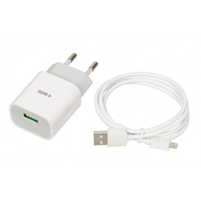 Power charger iBOX C-41 USB 2A, 1 USB port, microUSB cable, White Power charger iBOX C-41 USB 2A, 1 USB port, microUSB cable, White