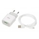 Power charger iBOX C-41 USB 2A, 1 USB port, microUSB cable, White Power charger iBOX C-41 USB 2A, 1 USB port, microUSB cable, White