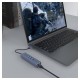 Savio AK-57 USB-A - 3 x USB-A HUB with RJ-45 Gigabit Ethernet adapter 5000 Mbit/s grey USB 3.2 Gen 1 (3.1 Gen 1) Micro-B 5000 Mbit/s Black