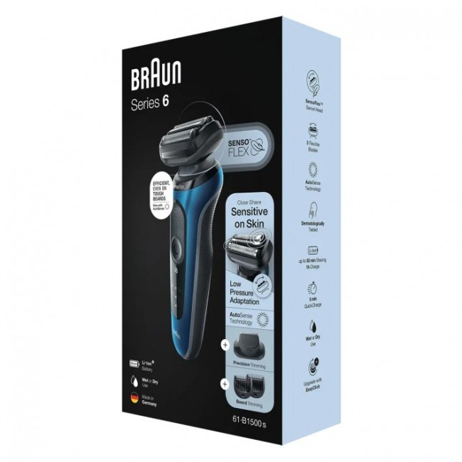 Braun Series 6 61-B1500s Foil shaver Trimmer Blue